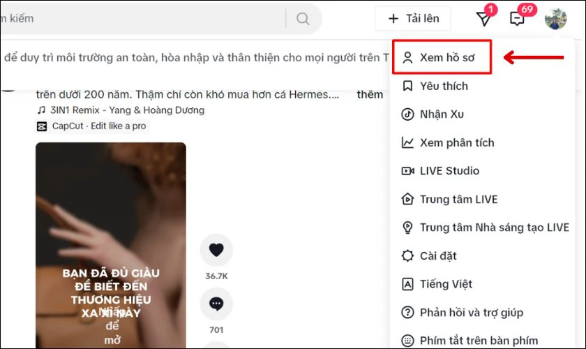Xem hồ sơ TikTok của bạn