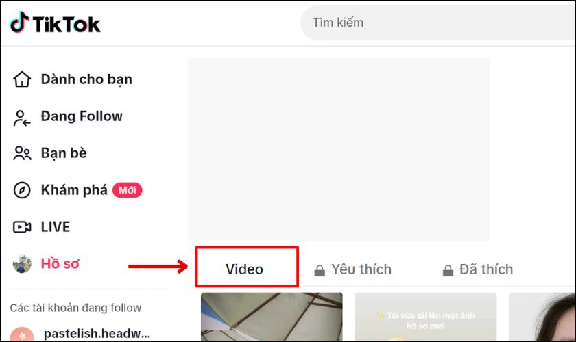 Tìm kiếm video đã đăng lại mà bạn muốn xoá