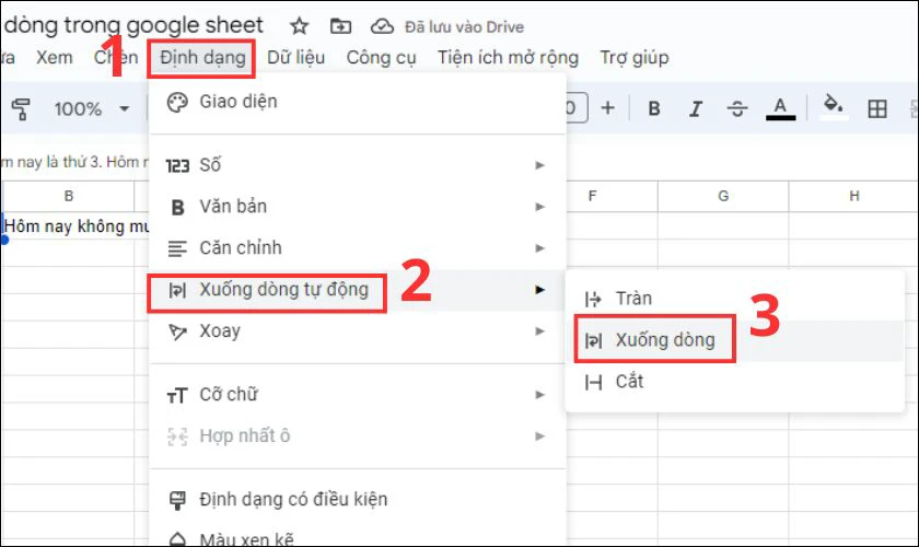 Bạn hãy nhấn vào mục Định dạng