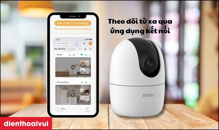 Theo d&otilde;i từ xa qua ứng dụng kết nối