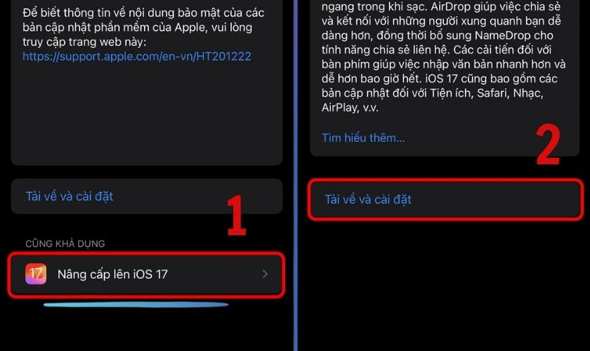 Cập nhật phiên bản iOS mới