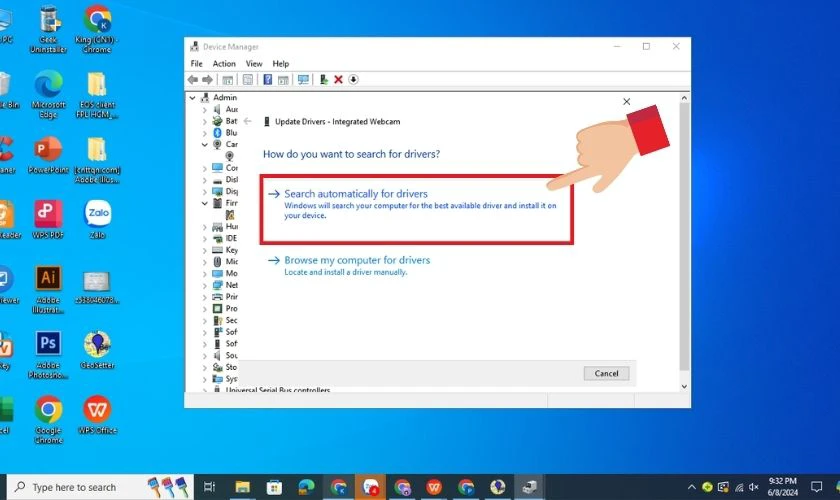 Hệ thống tự t&igrave;m kiếm v&agrave; cập nhật driver mới nhất cho bạn