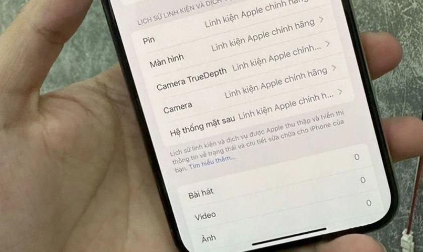 Kiểm tra linh kiện khi Face ID đã bị tắt