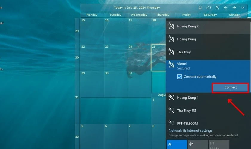 Thiết lập lại cấu h&igrave;nh mạng khi Cant connect to this network