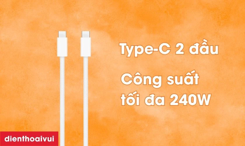 C&aacute;p Apple USB-C to Type-C d&acirc;y d&ugrave; 240W 2M MYQT3ZA/A