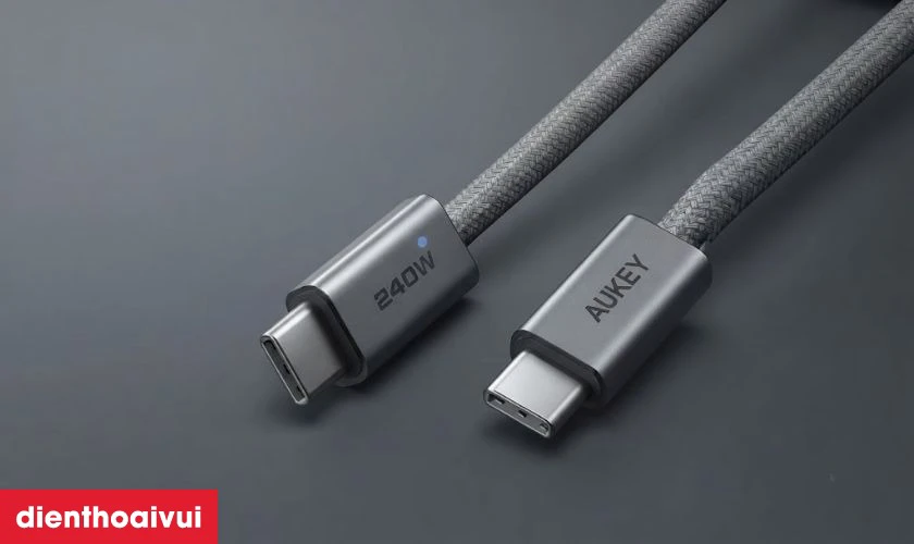 Thiết kế cáp Aukey CB-DCC242 C-C 240W 1.8M có bền không