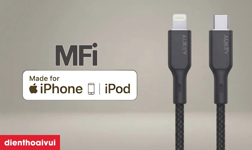 Cáp Aukey Usb-C to Lightning MFi CB-CL5 1.2m