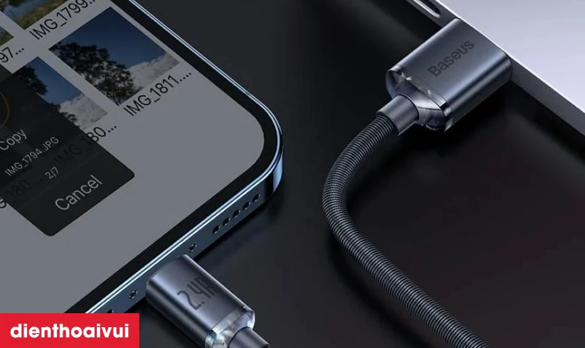 Đặc điểm nổi bật của c&aacute;p Baseus Crystal Shine USB A To Lightning d&agrave;i 1.2M