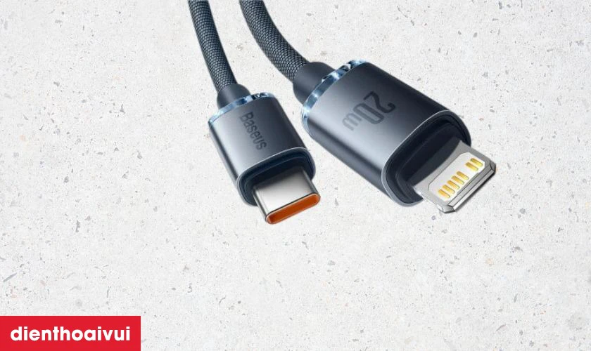 Đặc điểm của c&aacute;p Baseus Crystal Shine USB-C to lightning d&agrave;i 2M