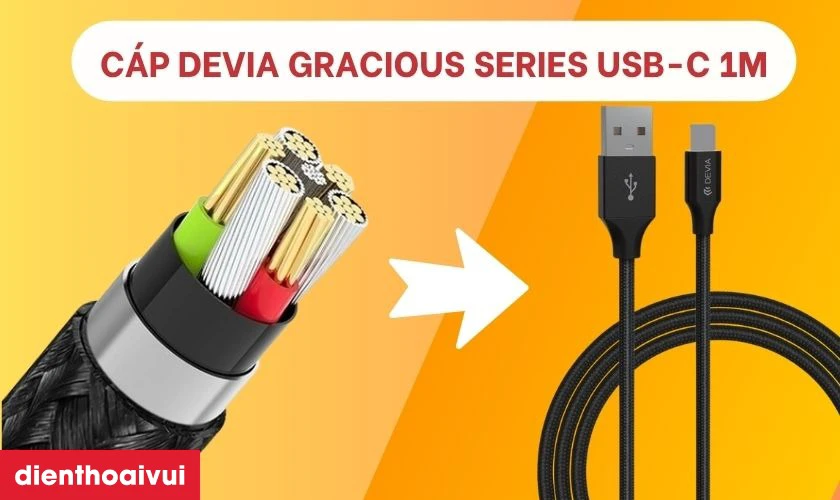 Điểm mạnh của sản phẩm c&aacute;p Devia Gracious Series USB-C 1m