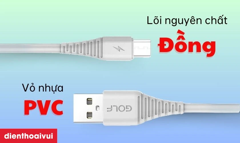 Đặc điểm của C&aacute;p Golf Micro Sạc Nhanh 3A Golf GC 64M D&agrave;i 1m