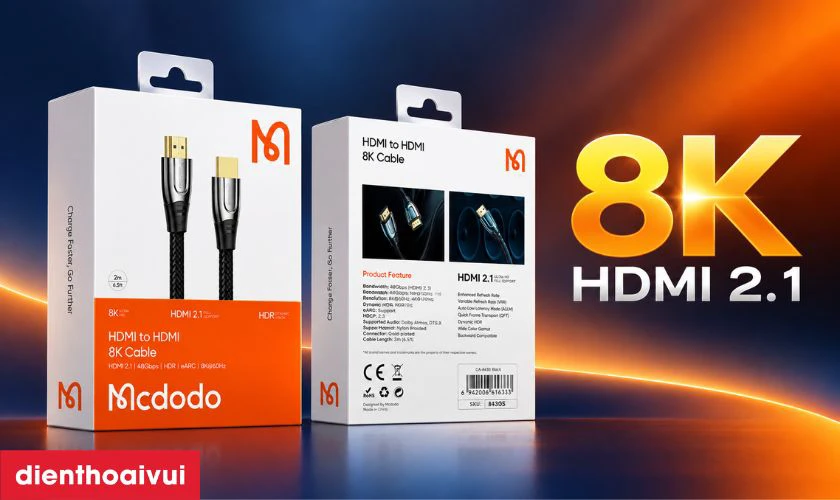 Chuẩn HDMI 8K tr&ecirc;n MCDODO CA-8430 hỗ trợ trải nghiệm h&igrave;nh ảnh thế n&agrave;o?