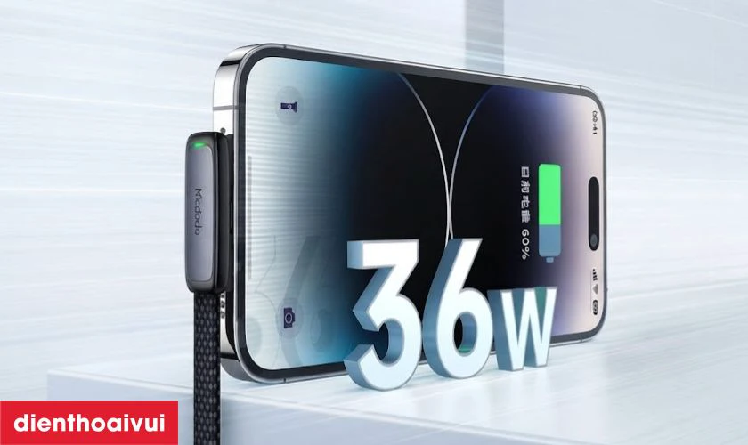 Sạc nhanh 36W c&oacute; ph&ugrave; hợp với iPhone v&agrave; thiết bị cổng Lightning?