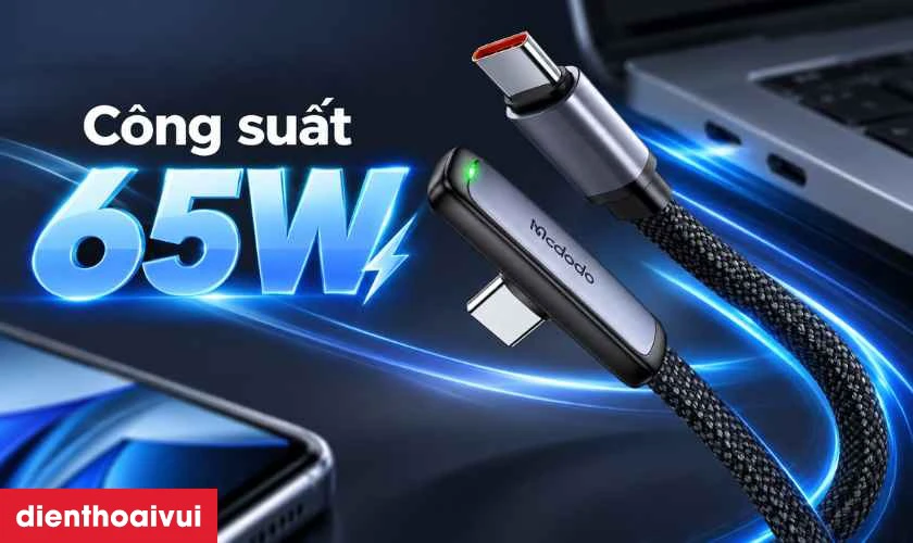 C&ocirc;ng suất 65W đ&aacute;p ứng nhu cầu sạc điện thoại