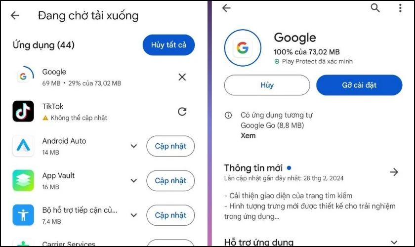 Bạn chờ đợi cập nhật và sau đó mở sử dụng như bình thường