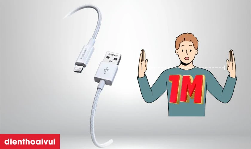 Độ d&agrave;i c&aacute;p ti&ecirc;u chuẩn 1m