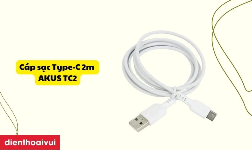 C&aacute;p sạc Type-C 2m AKUS TC2