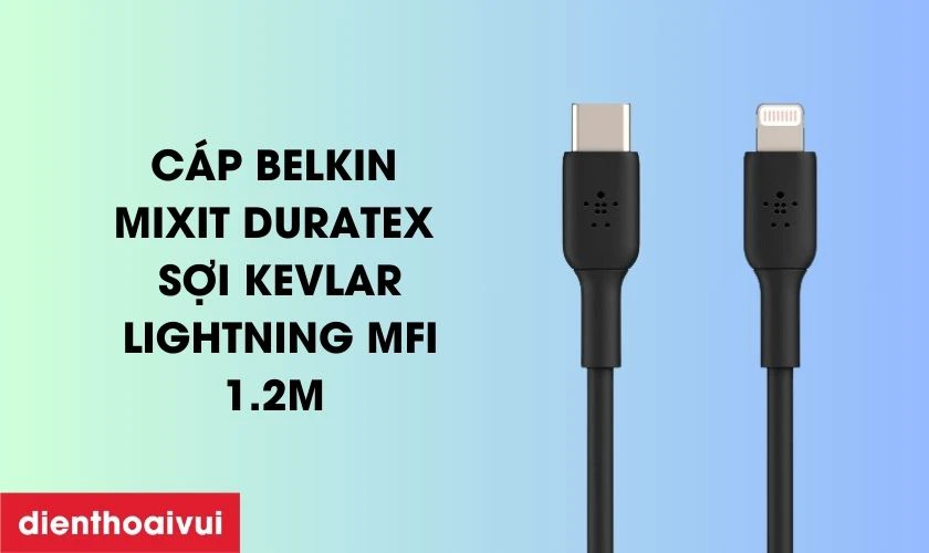 C&aacute;p Belkin Mixit Duratex sợi Kevlar Lightning MFI 1.2m