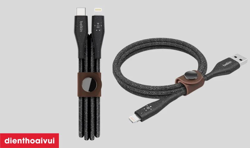 C&aacute;p Belkin Mixit Duratex sợi Kevlar si&ecirc;u bền Lightning MFI 1.2M Đen
