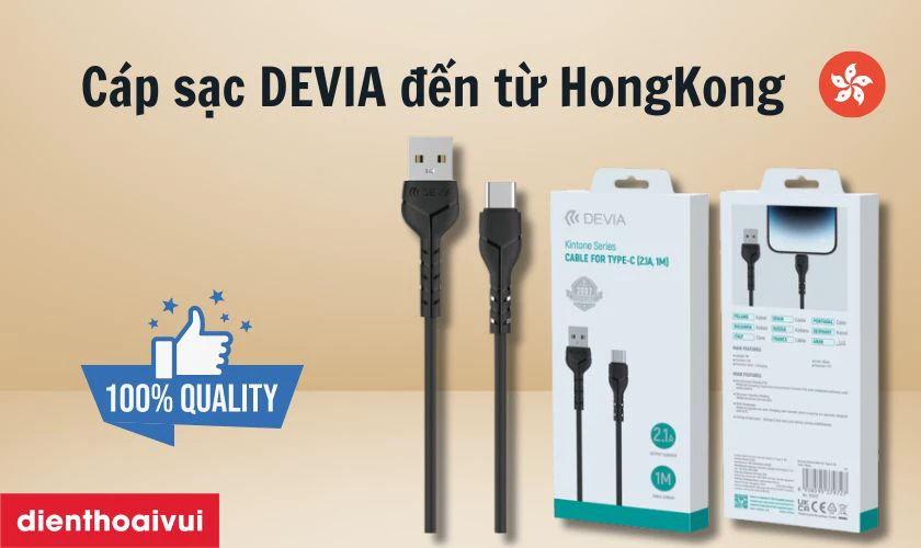 C&aacute;p sạc Devia c&oacute; nguồn gốc xuất xứ ở đ&acirc;u