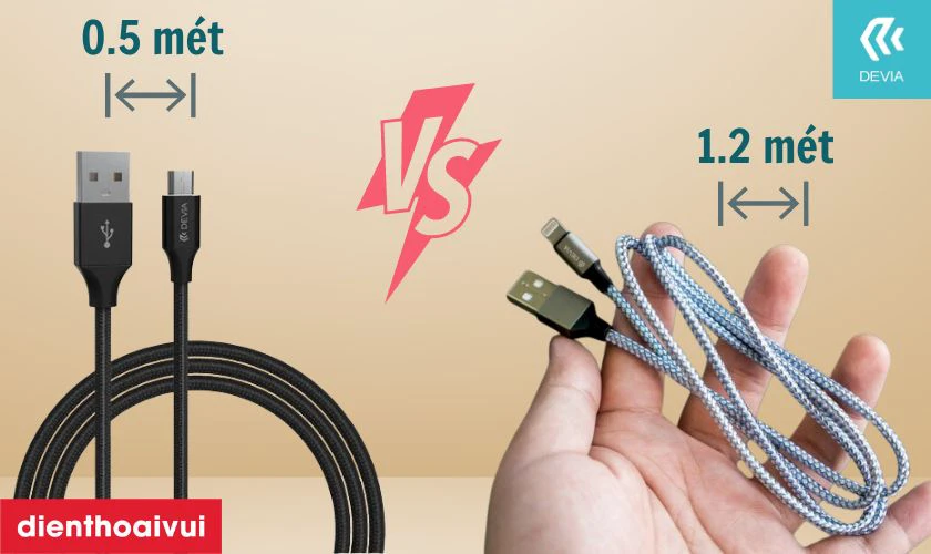 K&iacute;ch thước độ d&agrave;i của c&aacute;p