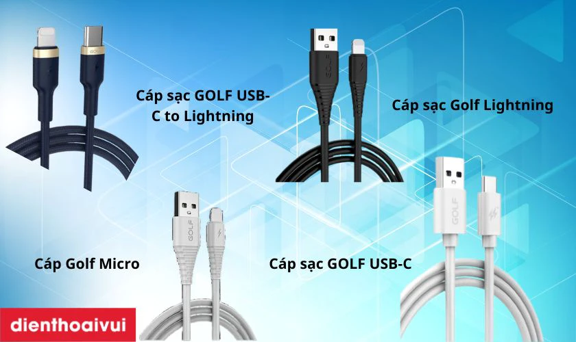 C&aacute;c mẫu d&acirc;y sạc Golf ch&iacute;nh h&atilde;ng n&ecirc;n chọn mua