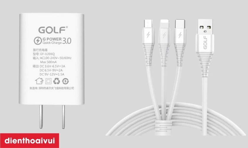 Điểm nổi bật của c&aacute;p sạc Golf Type-C sạc nhanh 5A 40W GC-77 1m