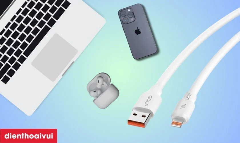 C&aacute;p sạc Golf USB-A to Lightning sạc v&agrave; truyền dữ liệu nhanh ch&oacute;ng