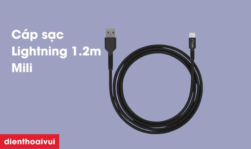 Đặc điểm của sản phẩm c&aacute;p sạc Lightning 1.2m Mili