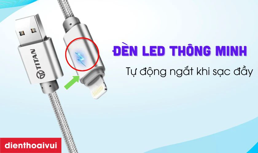 Trang bị đ&egrave;n LED th&ocirc;ng minh, chip tự ngắt khi sạc đầy