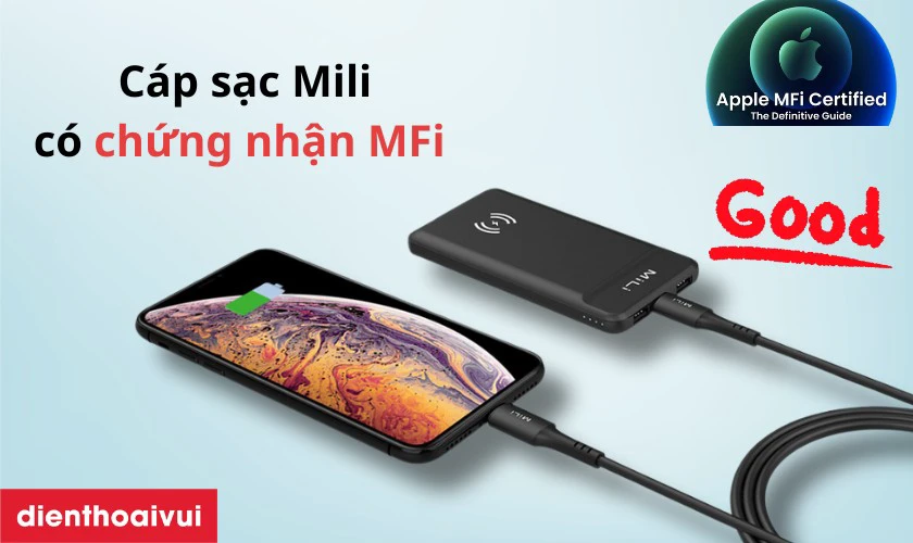 C&aacute;p c&oacute; chứng nhận MFi của Apple