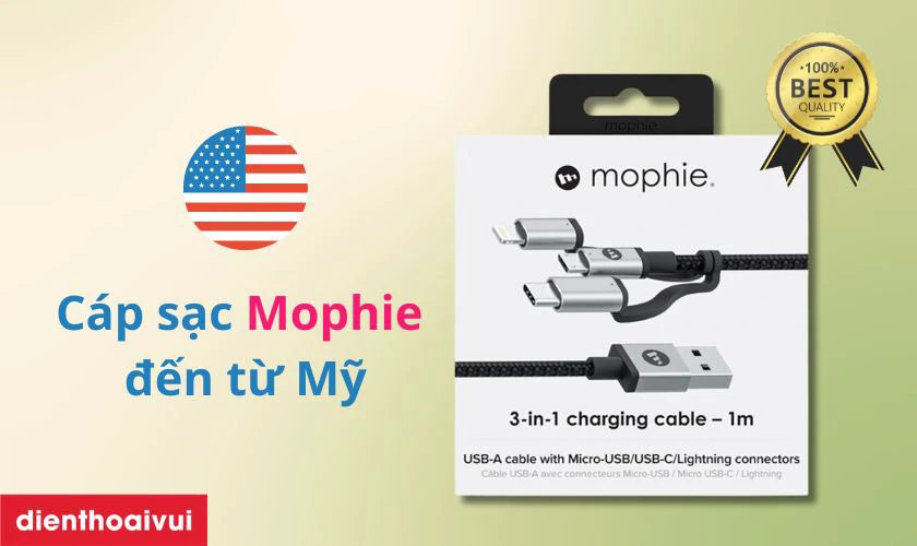 Nguồn gốc xuất xứ của c&aacute;p sạc Mophie