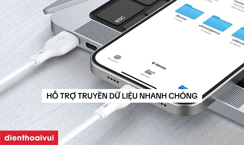 C&aacute;p sạc nhanh BWOO Type-C 12W X286C d&agrave;i 1M hỗ trợ truyền dữ liệu