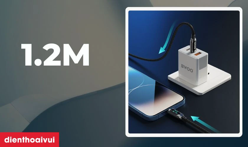 Chiều d&agrave;i d&acirc;y 1.2 m&eacute;t linh hoạt