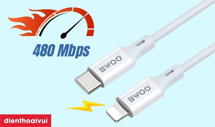 Cáp sạc nhanh BWOO Type-C to Lightning PD 27W X283C-L truyền dữ liệu nhanh