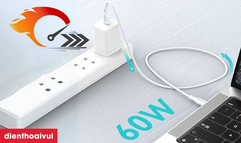 C&aacute;p sạc nhanh BWOO Type-C to Type-C 60W X286C-C d&agrave;i 1M