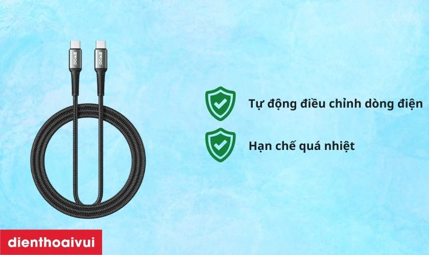 C&aacute;p được t&iacute;ch hợp chip th&ocirc;ng minh, tự động điều chỉnh d&ograve;ng điện