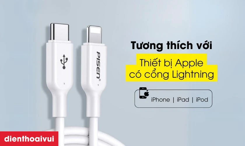 Tương th&iacute;ch v&agrave; hỗ trợ tốt nhiều thiết bị Apple sử dụng cổng Lightning
