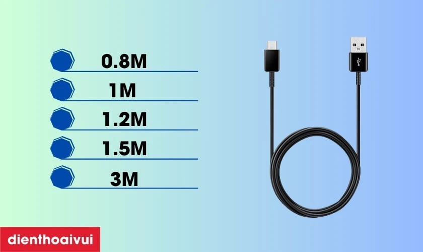 C&aacute;c loại k&iacute;ch thước chiều d&agrave;i phổ biến