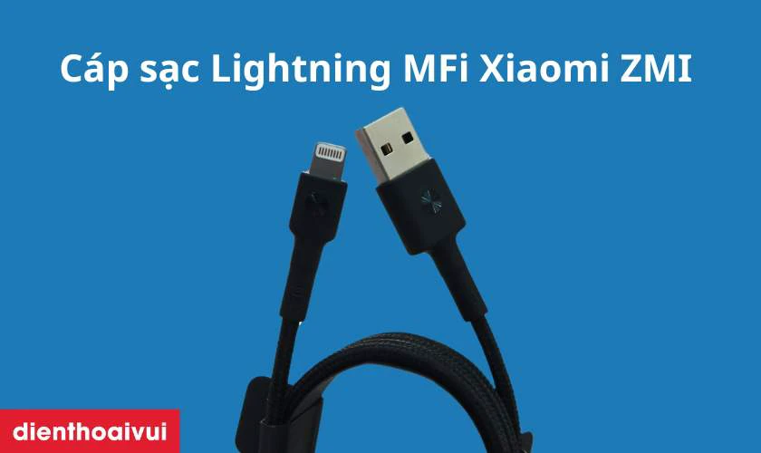 C&aacute;p Lightning 1m bọc d&ugrave; chuẩn MFi ZMI (AL805)