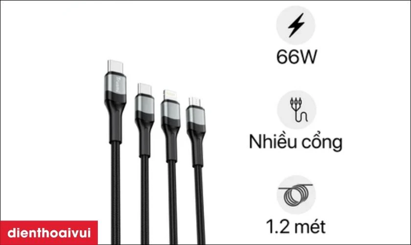 Thiết kế chống đứt g&atilde;y si&ecirc;u bền, độ d&agrave;i 1.2m