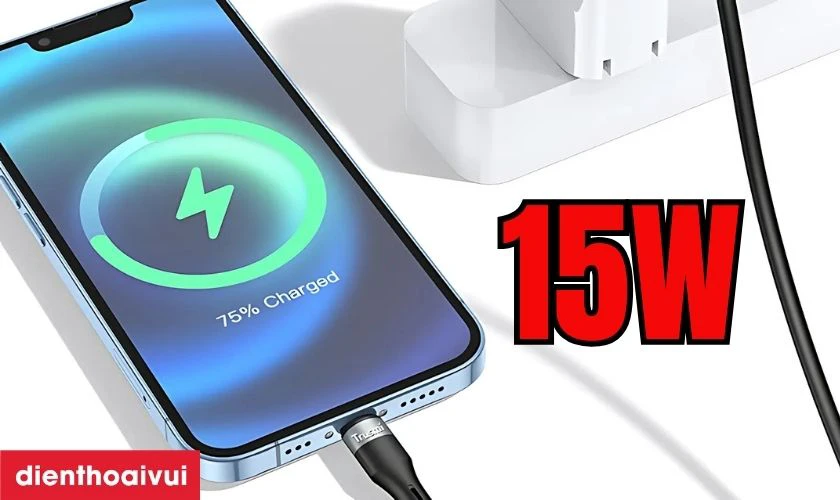 C&ocirc;ng suất sạc l&ecirc;n đến 15W