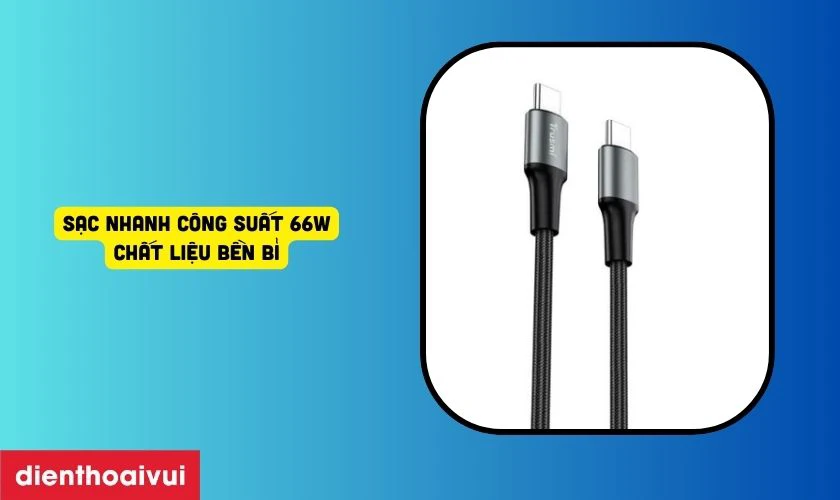 Đặc điểm, điểm mạnh của c&aacute;p Trusmi Usb-C to Usb-C 66W d&agrave;i 1.2m