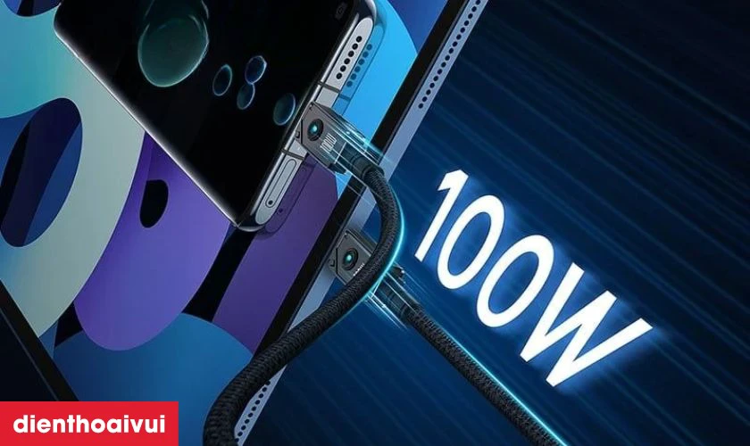 Sạc nhanh 100w r&uacute;t ngắn thời gian chờ đợi