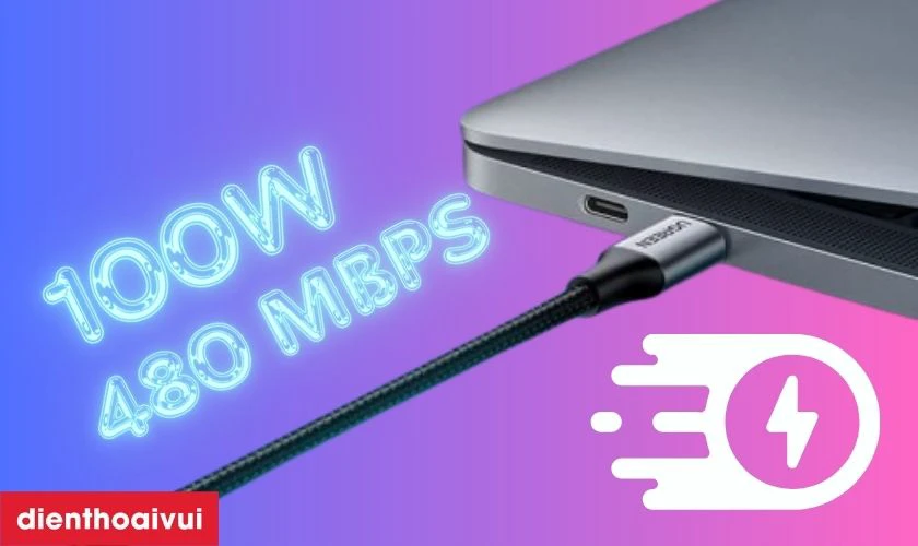 Đặc điểm của c&aacute;p Ugreen 100W USB-C to Type-C 1M 70427
