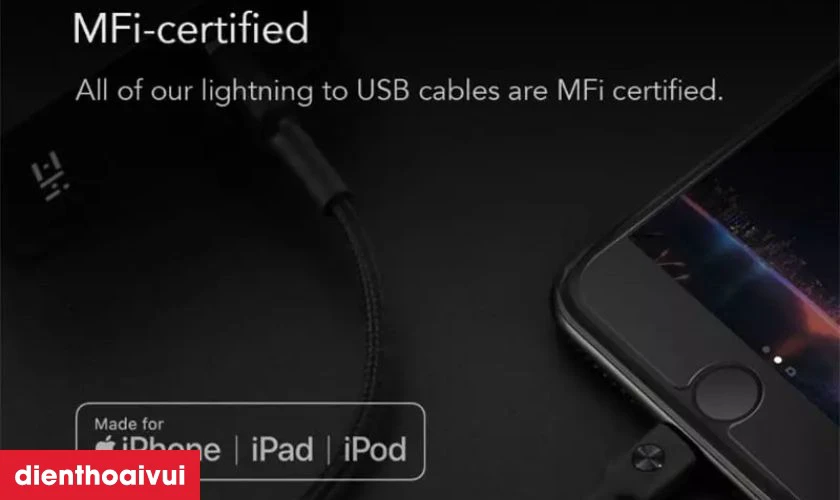Đạt chứng nhận MFi tương th&iacute;ch với c&aacute;c thiết bị Apple