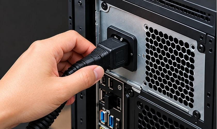 Tắt máy và mở thùng PC