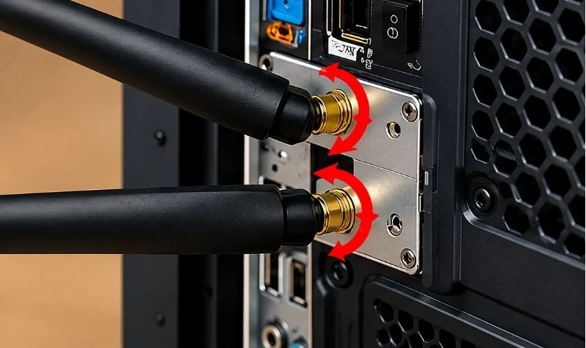 Gắn anten cho card WiFi