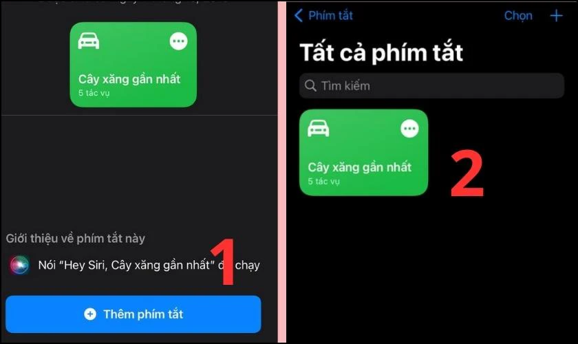 Thêm phím tắt trên Siri Shortcuts