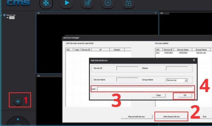 Bạn đ&atilde; th&ecirc;m th&agrave;nh c&ocirc;ng camera Yoosee v&agrave;o phần mềm CMS Client Software tr&ecirc;n m&aacute;y t&iacute;nh